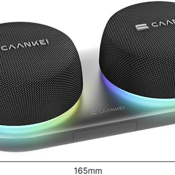 Caankei CS20 2-in-1 Magnetic Bluetooth Speaker – Wireless Stereo Sound, RGB Light, Portable Dual Speaker with Phone Stand
