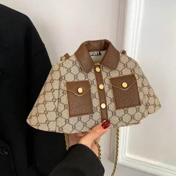 Unique Mini Jacket-Shaped Monogram Crossbody Bag – Chic & Trendy
