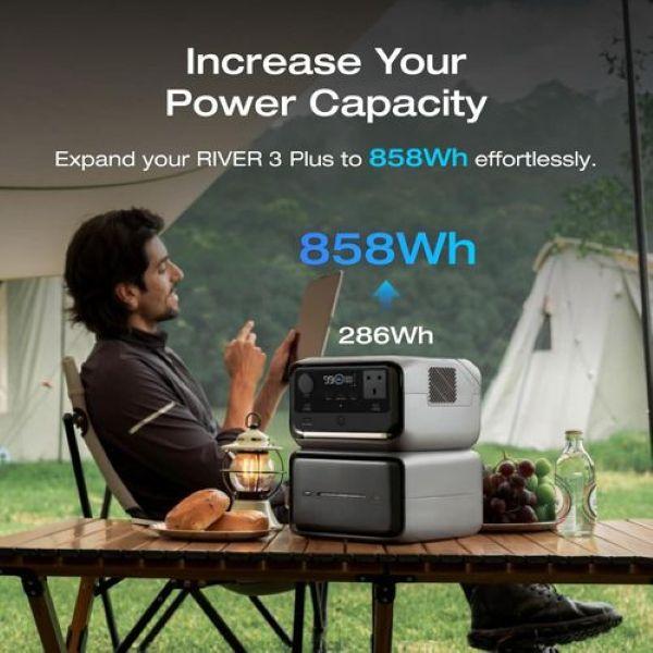 ECOFLOW RIVER 3 Max Plus Portable Power Generator，858Wh LFP Battery，1200W Output