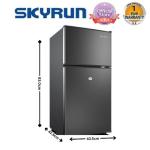 Skyrun 70 Litres Double Door Top Mount Fridge (BCD-85HC) - Starry Night Black.