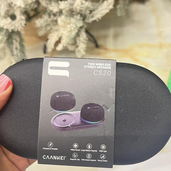 Caankei CS20 2-in-1 Magnetic Bluetooth Speaker – Wireless Stereo Sound, RGB Light, Portable Dual Speaker with Phone Stand