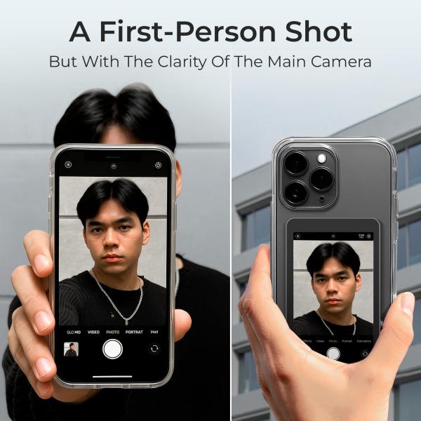 Wireless Vlog Screen Monitor which uses a magnetic clip to attach to smartphones