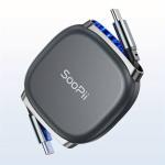 SooPii 240W Retractable USB-C to USB-C Fast Charging Cable – Portable Compact Type-C Charger Cord for Phones, Tablets & Laptops