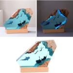 DTREEL Whale Shark Diver Night Lamp – Creative 3D Handmade Resin LED Ocean Light for Bedside & Home Décor
