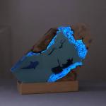 DTREEL Whale Shark Diver Night Lamp – Creative 3D Handmade Resin LED Ocean Light for Bedside & Home Décor