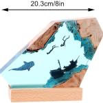 DTREEL Whale Shark Diver Night Lamp – Creative 3D Handmade Resin LED Ocean Light for Bedside & Home Décor