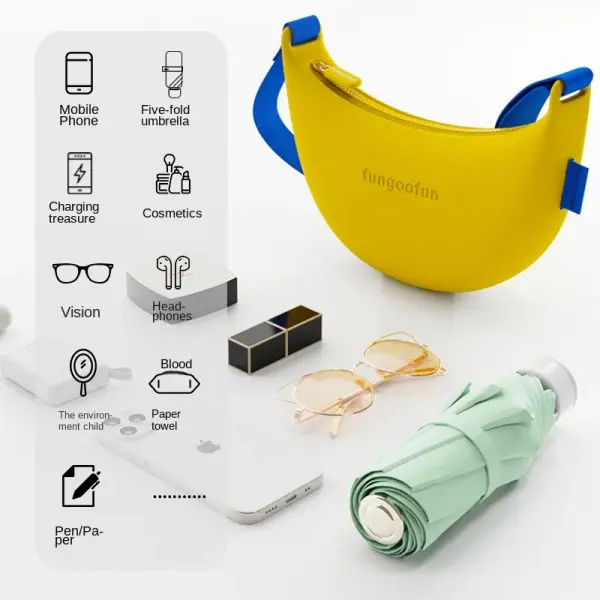 Fungoofun Banana Style Crossbody Bag – Summer Fashionable Waterproof Dumpling Shoulder Bag for Men & Women
