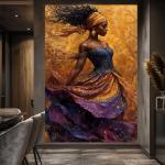 African Dancer Artwork Elegant African woman/dancer wall art.