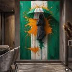 Sovereign Resilience: Modern 3D Paint Splatter Nigerian Mural Wall Art