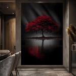 Red Blossom Tree Canvas Wall Art