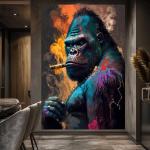 Graffiti Gorilla Smoking Cigar Wall Art