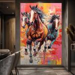 Three Running Horses Wall Painting