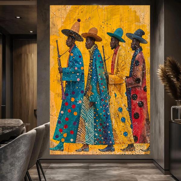 Guardians of Heritage: A Contemporary Tribute to African Resilience Wall Art