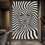 Fluid Identity: High-Contrast Surrealist Face Wall Art