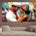 Eternal Rhythm: Vibrant African Couple Dancing Wall Art