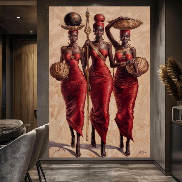 Sovereign Sisters: African Warrior & Nurturer Wall Art