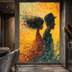 Echoes of the Breeze: Contemporary Abstract Figures Wall Art