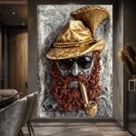 The Golden Jazzmaster: 3D Textured Musician Portrait