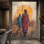 Guardians of the Sun: Traditional Maasai Warrior Canvas Art