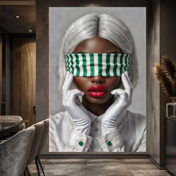 Blind Justice: Modern Nigerian Flag Portrait Canvas