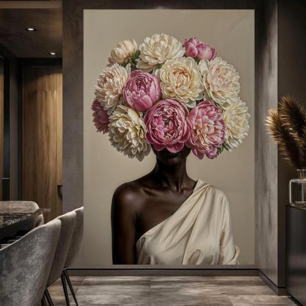The Blooming Muse: Surrealist Floral Woman Portrait