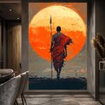 The Guardian of the Serengeti-Maasai Warrior Art Print