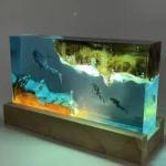 Night Lamp – Creative 3D Handmade Resin LED Ocean Light for Bedside & Home Décor