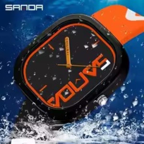 SANDA 3203 Luxury Men’s & Women’s Sport Quartz Watch – Waterproof Silicone Strap.