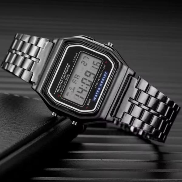 2026 F-91W-1 Men's Waterproof Digital Watch Gray Resin Classic Alarm Light
