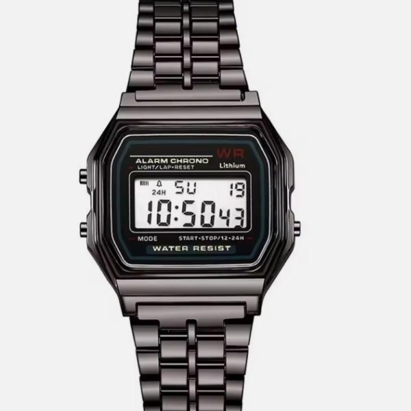 2026 F-91W-1 Men's Waterproof Digital Watch Gray Resin Classic Alarm Light