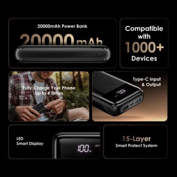 Oraimo Traveler 12 Byte power bank 20000mAh Large Power Display 12W Charging Portable Fast