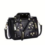 Lucifer Moto Studded Purse - Edgy Leather Jacket Crossbody Bag